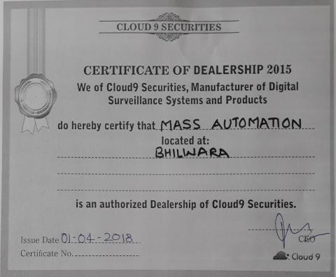  Cloud 9 Certificate
