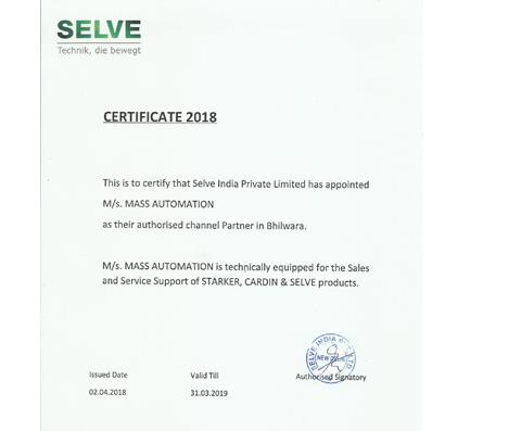 Selve Dealer Certificate